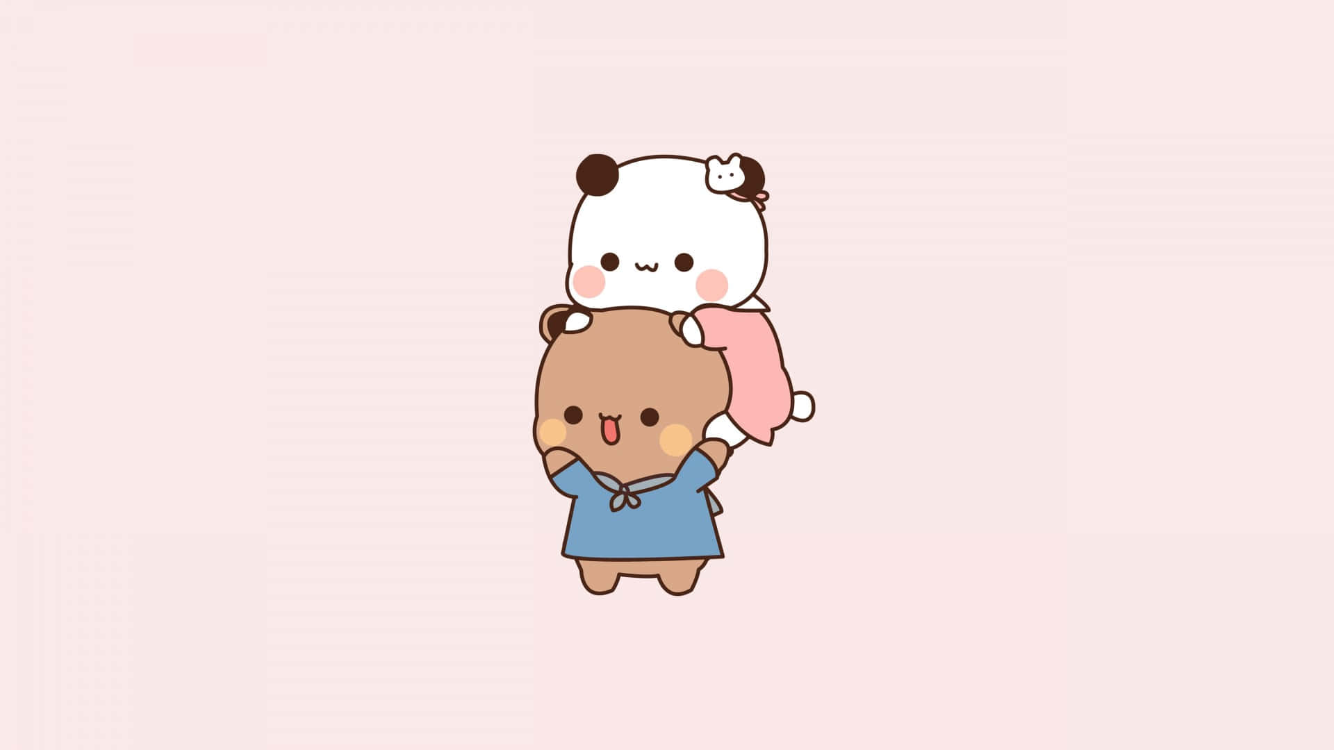 Adorable Animated Characters Piggyback Wallpaper
