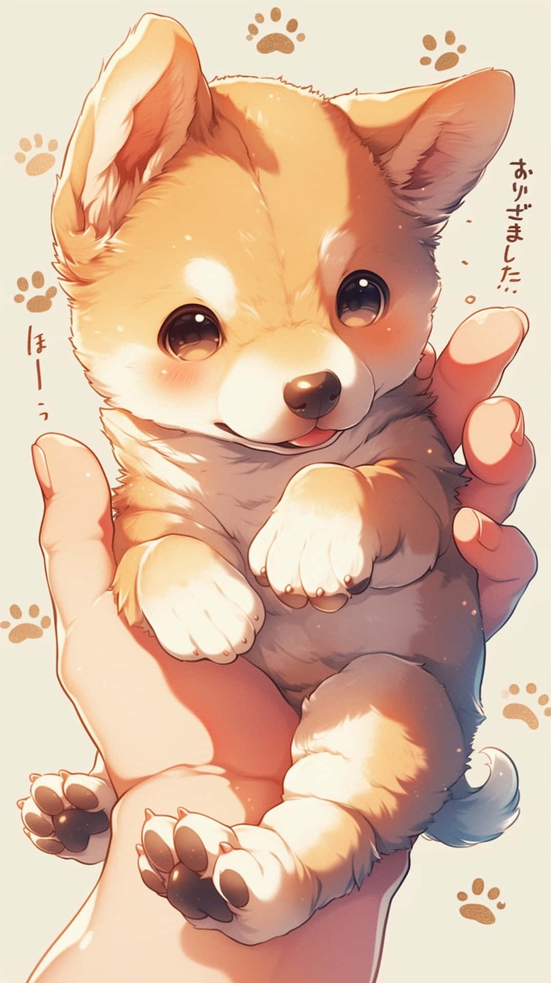 Adorable Anime Corgi Puppy Wallpaper
