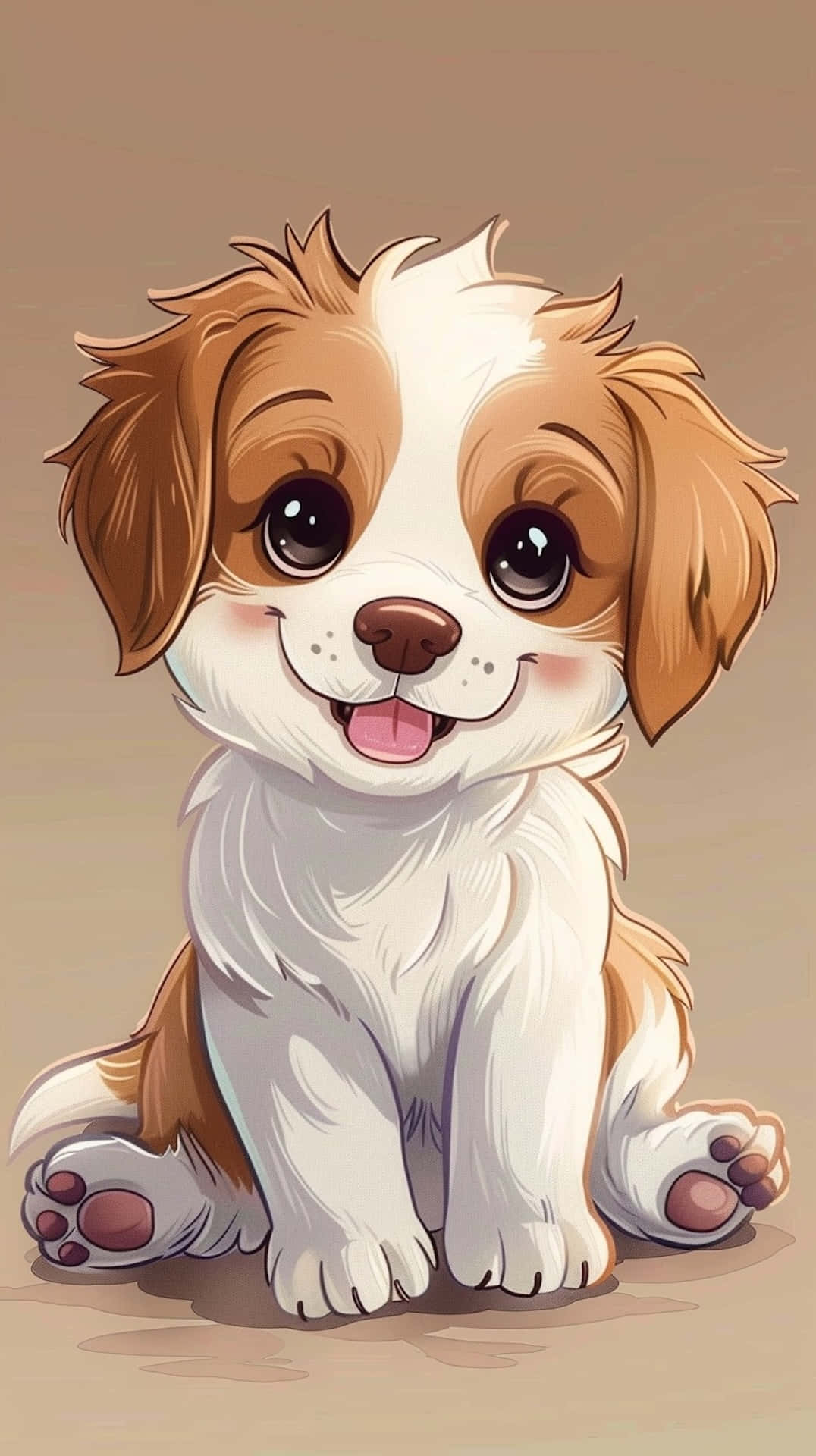 Adorable Anime Puppy Illustration Wallpaper
