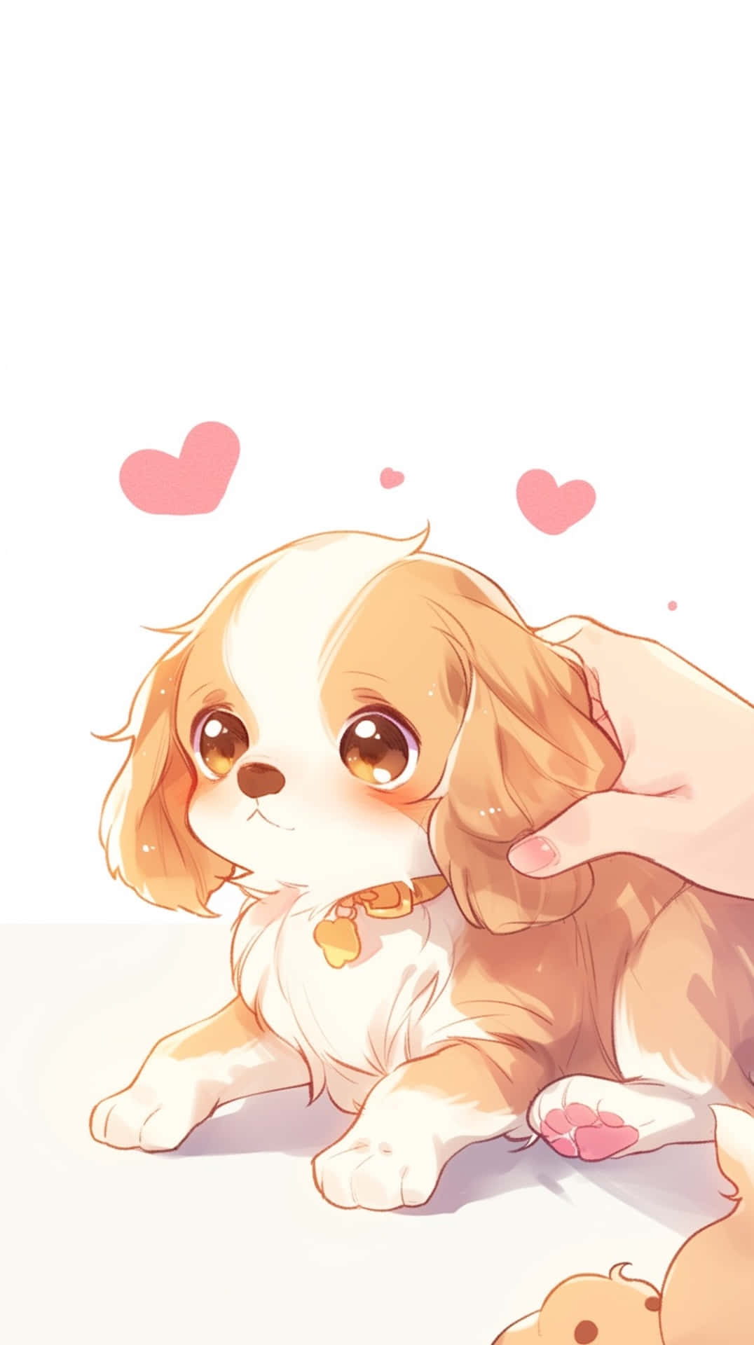 Adorable Anime Puppy Love Wallpaper