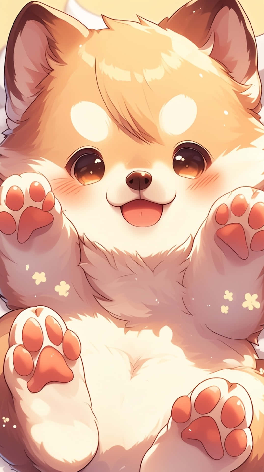 Adorable Anime Puppy Smiling Wallpaper