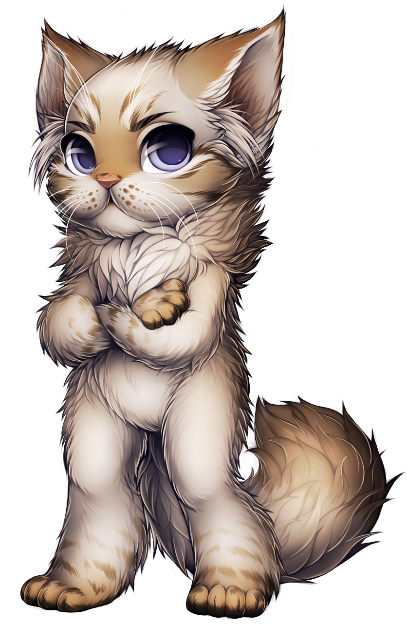 Adorable Anime Style Kitten PNG