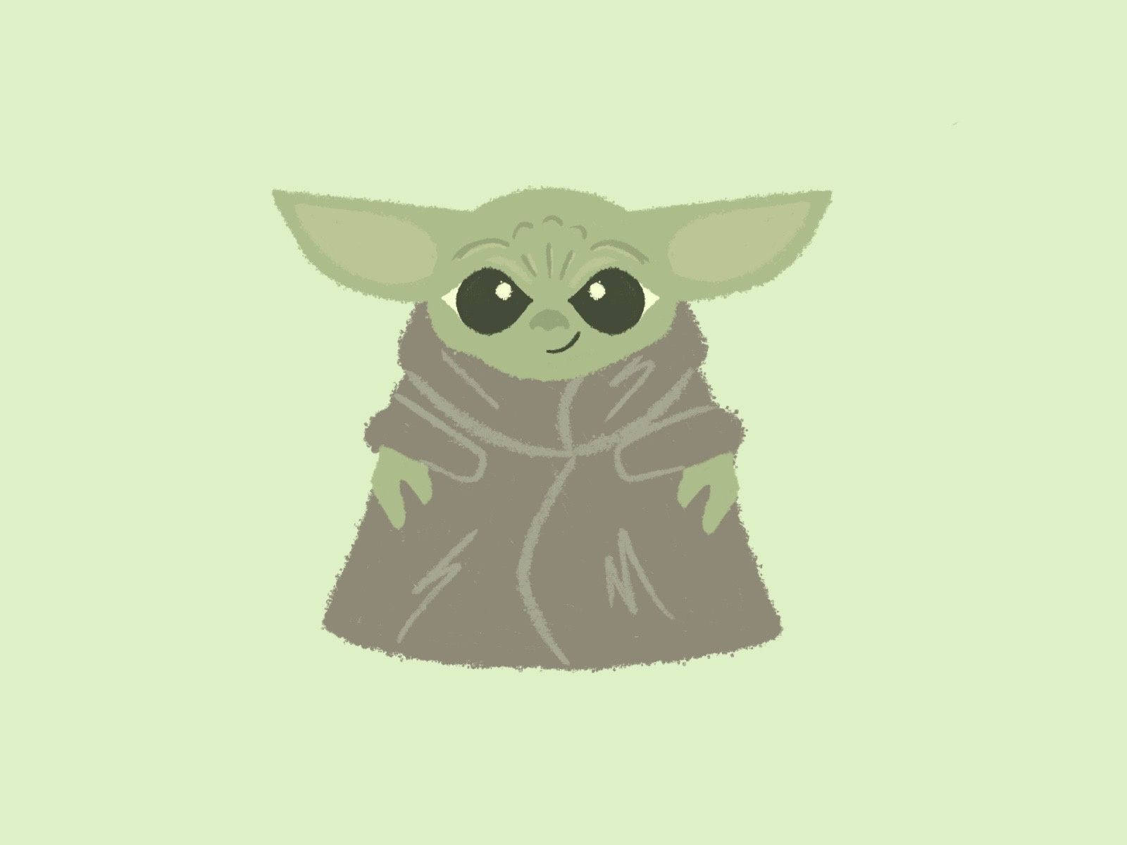 Adorable Baby Yoda 2d Art