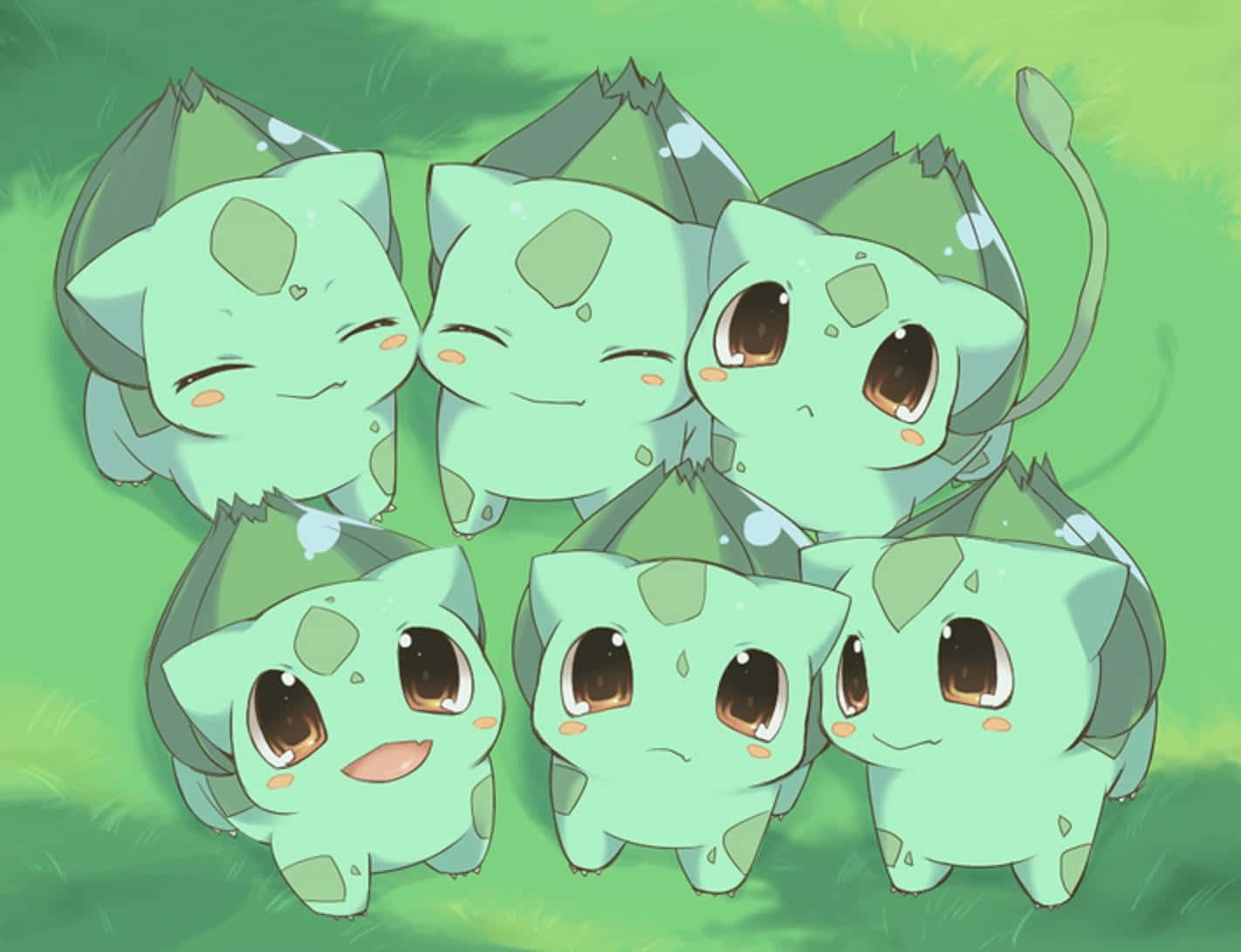 Adorable Bulbasaur Group Wallpaper