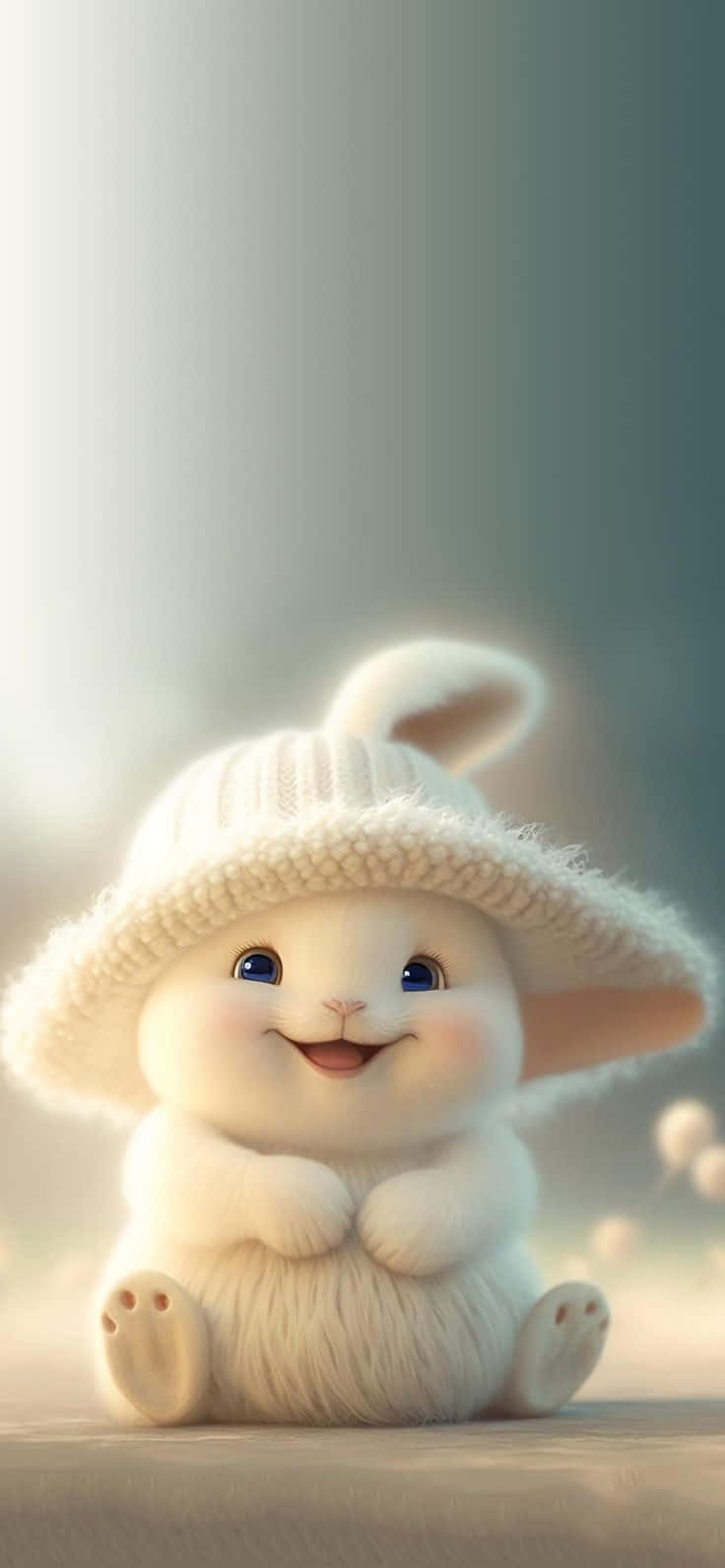 Adorable Bunnyin Knitted Hat Wallpaper