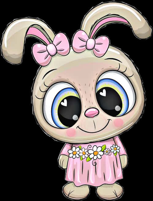 Adorable Cartoon Bunny Character PNG