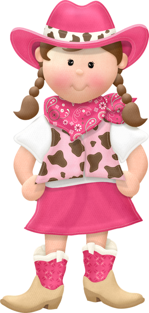 Adorable Cartoon Cowgirl Character PNG