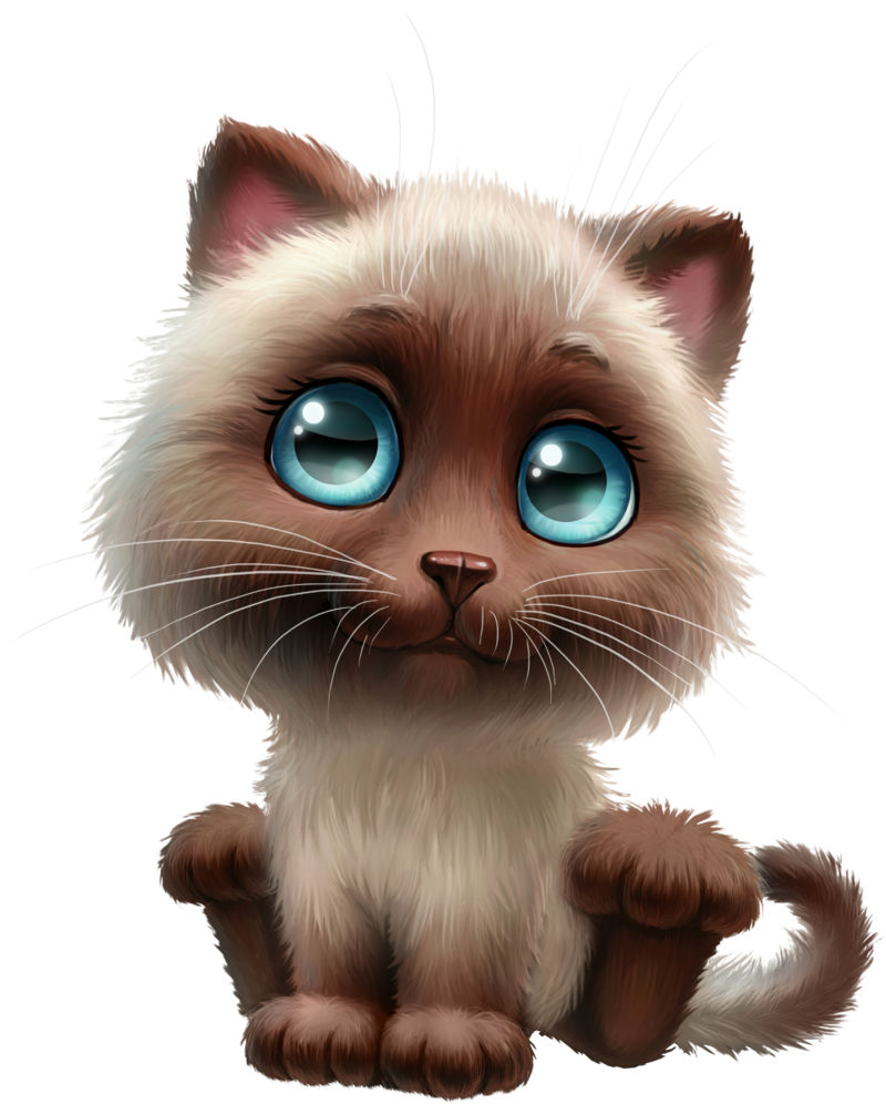 Adorable Cartoon Kitten PNG