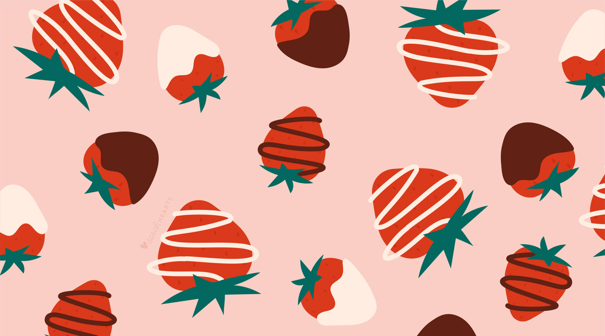 Adorable Chocolate-covered Strawberry Desktop Wallpaper
