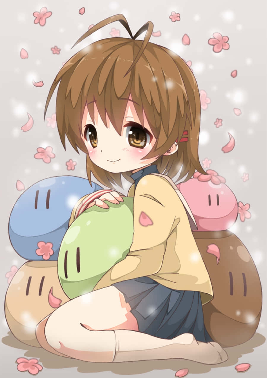 Adorable Dango Family From Clannad Anime Wallpaper