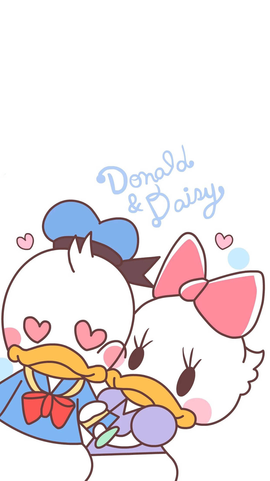 Sød Donald Duck og Daisy Duck på stranden Wallpaper