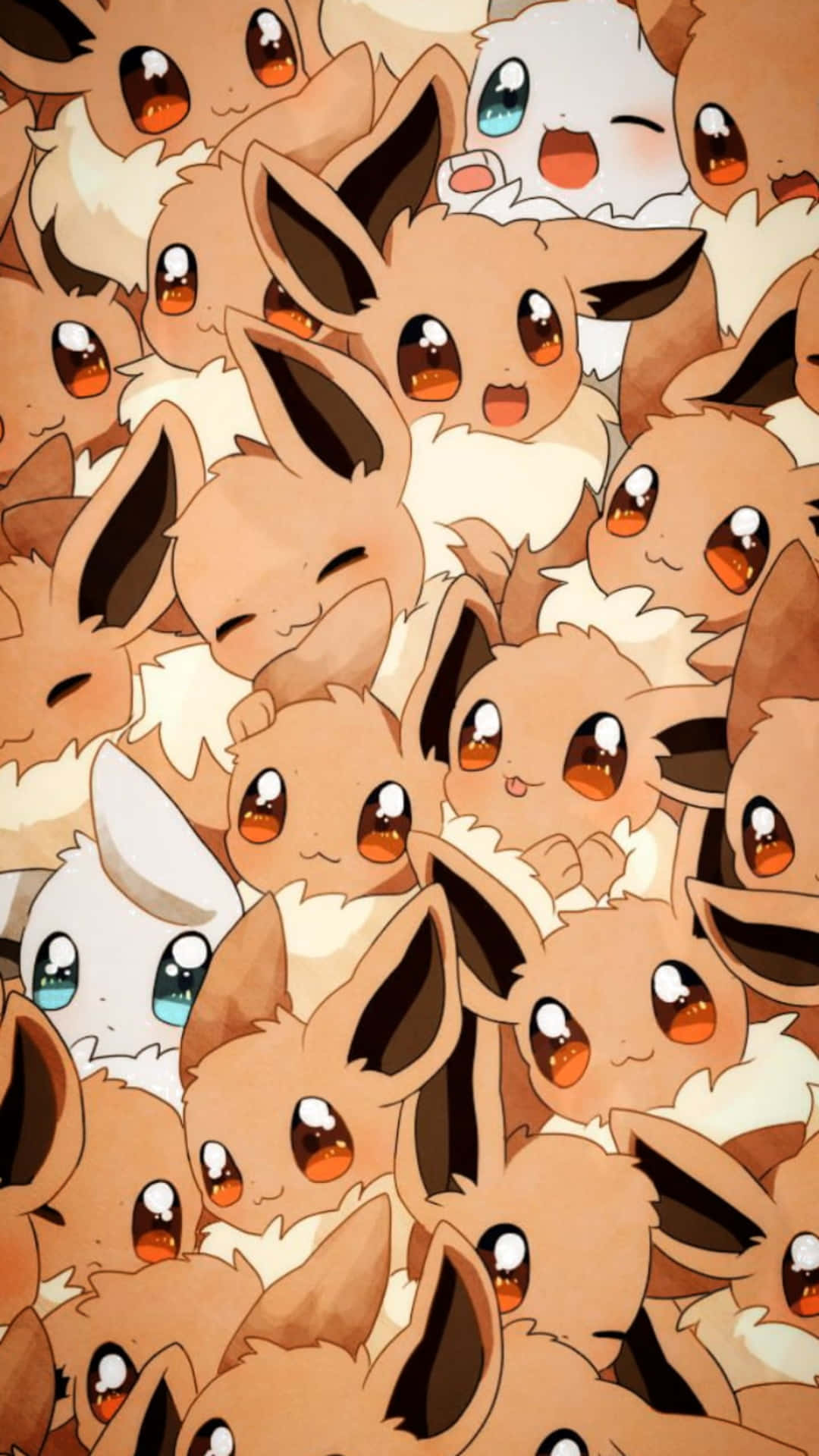 Adorable Eevee Cluster Pokemon Wallpaper