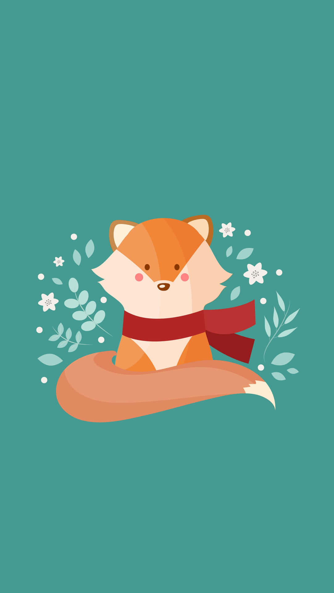 Adorable_ Fox_with_ Scarf_ Art Wallpaper
