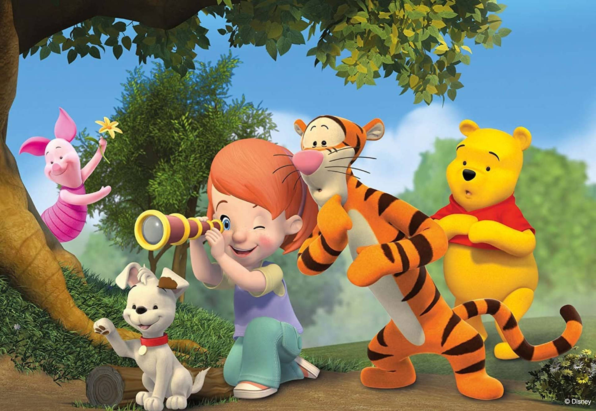 Adorable Friends With Tigger 3d Background