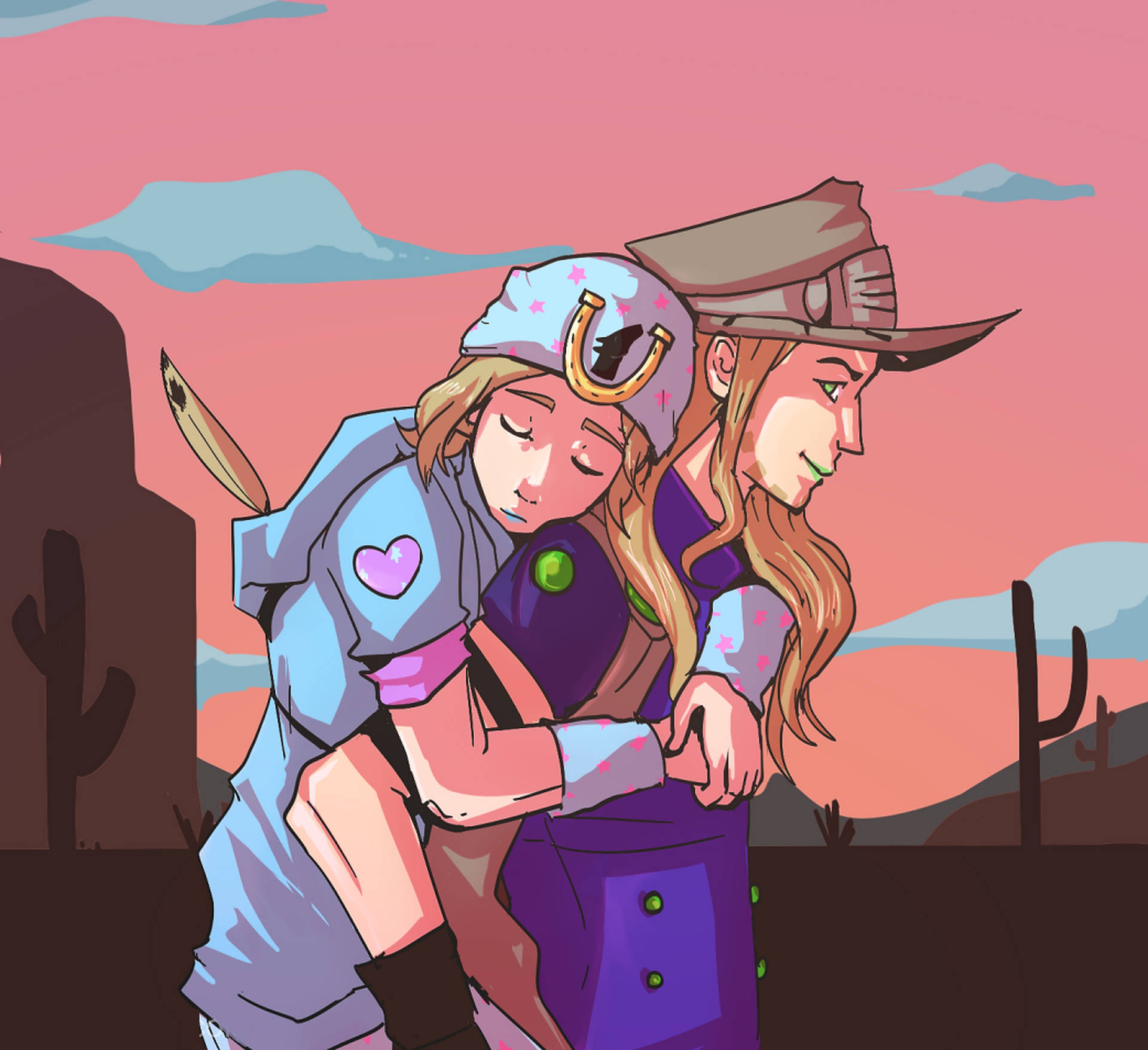 Adorable Gyro Zeppeli And Johnny Wallpaper