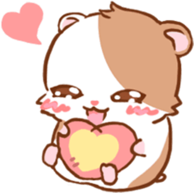 Adorable Hamster With Heart PNG