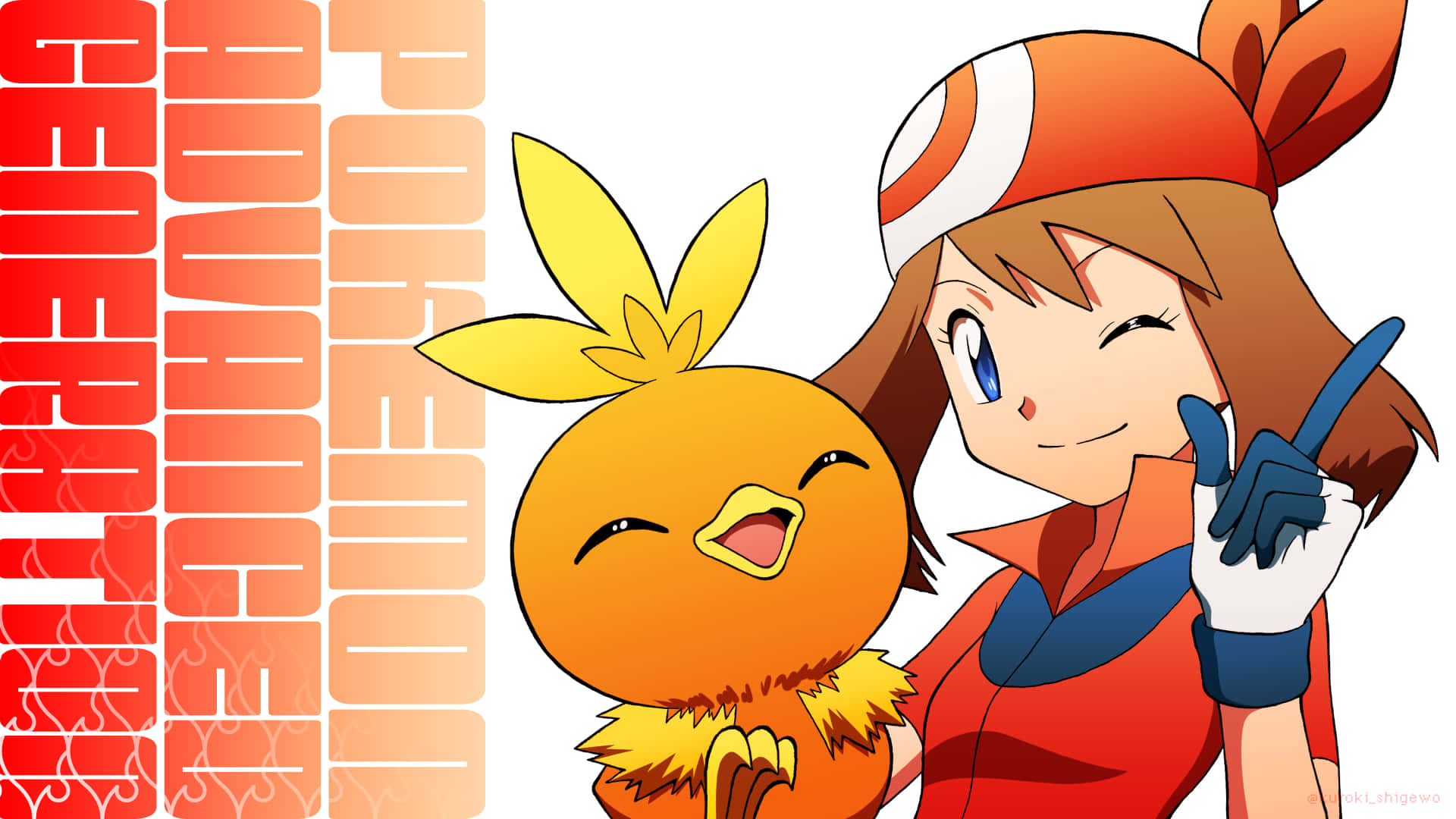 Adorable Illustration Of Mana And Torchic Wallpaper