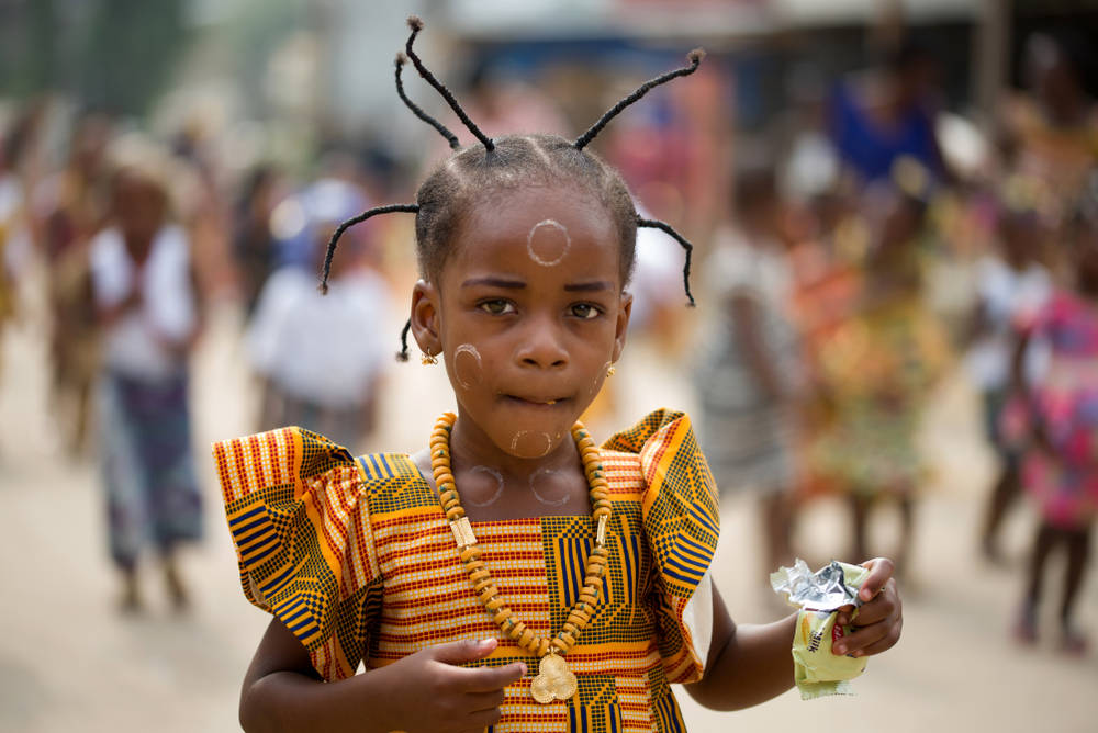 Adorable Ivory Coast Native Child Background
