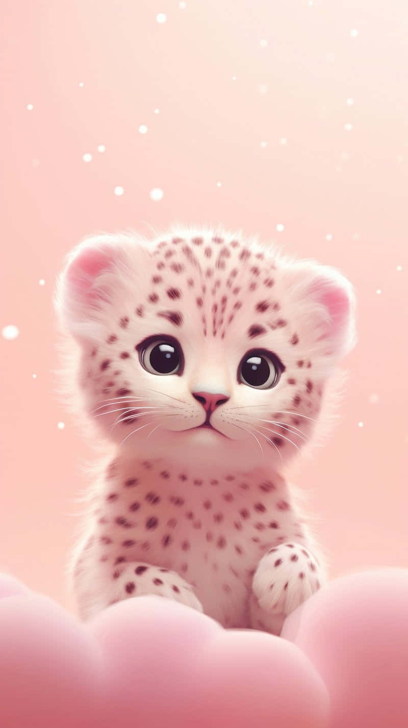 Ilustrasi Kucing Leopard Yang Menggemaskan Wallpaper