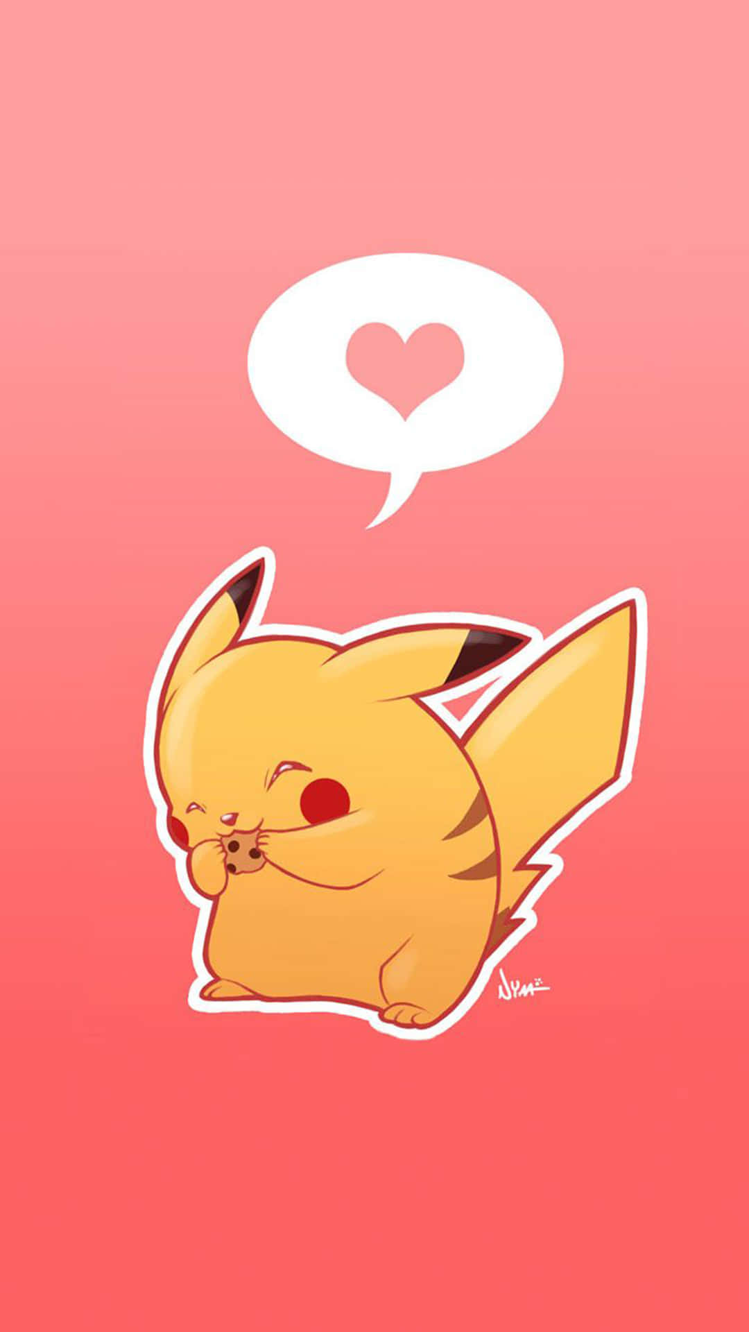 Adorable Pikachu Love Illustration Wallpaper