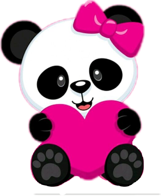 Adorable Pink Bow Panda PNG