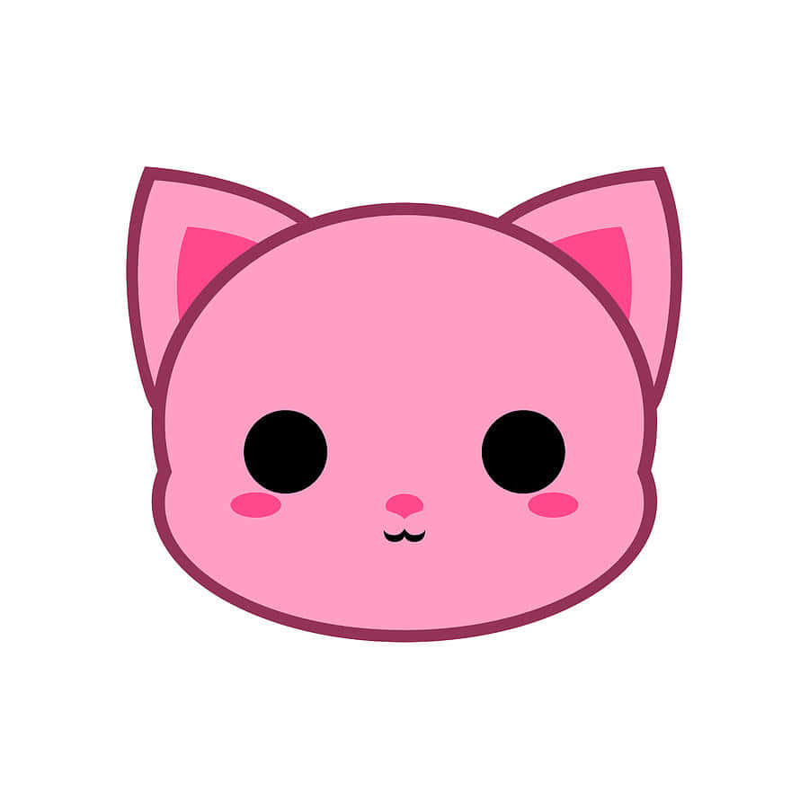 Adorable_ Pink_ Cat_ Face_ Vector Wallpaper