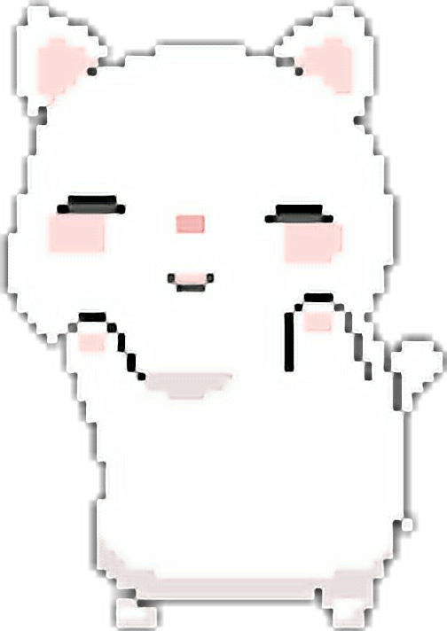 Adorable Pixel Art Kawaii Cat.png PNG