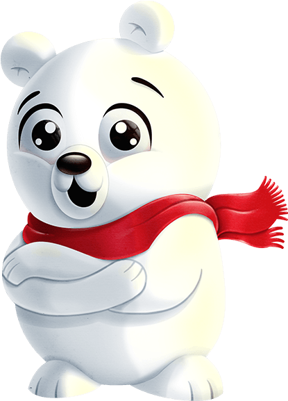 Adorable Polar Bear Hugging Air PNG