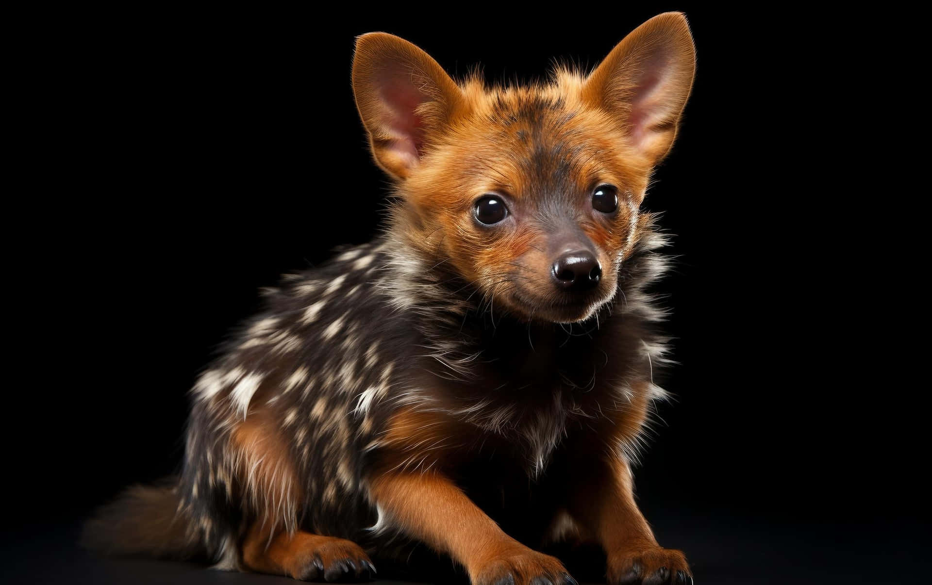 Schattig Pudu Kalf Portret Achtergrond