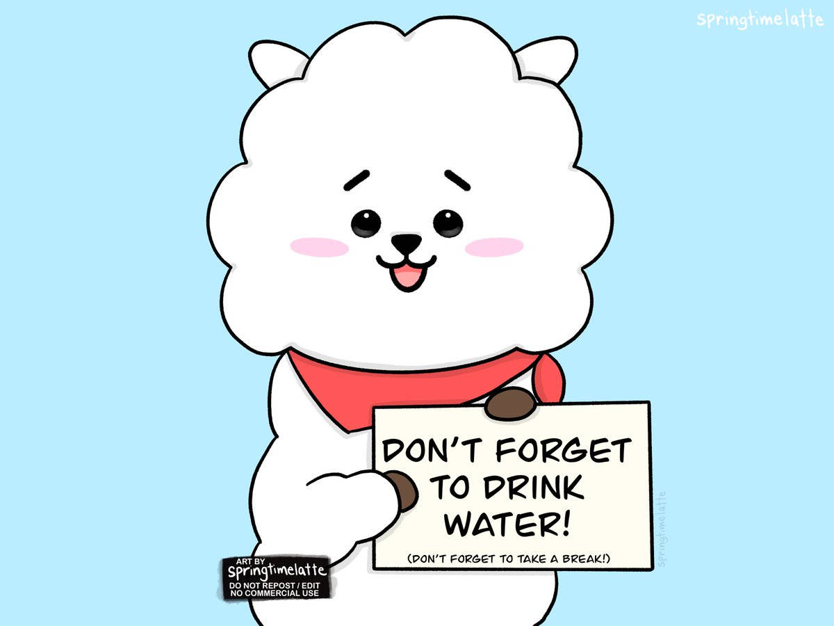 Adorable Rj From Bt21, Displaying Its Charming And Fluffy Personality While Posing Against A Neutral Background. Wallpaper