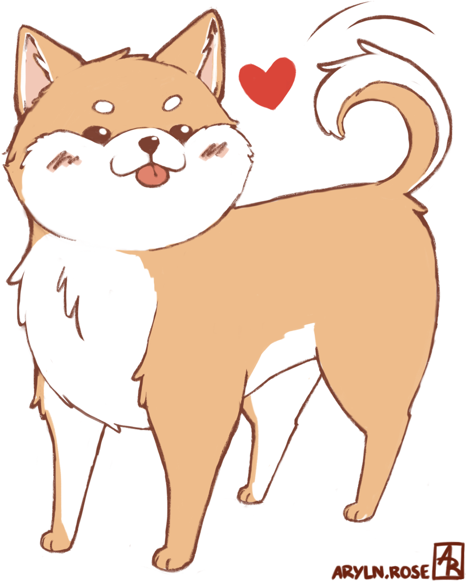 Adorable Shiba Inu Cartoon PNG