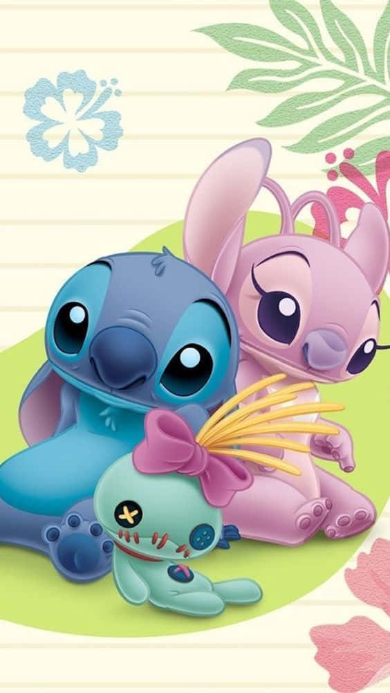 Adorable Stitch Tropical Vibes Wallpaper