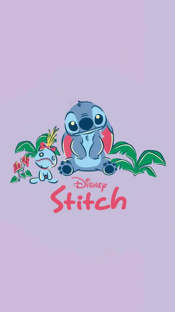 Sød Stitch Disney lilla Wallpaper