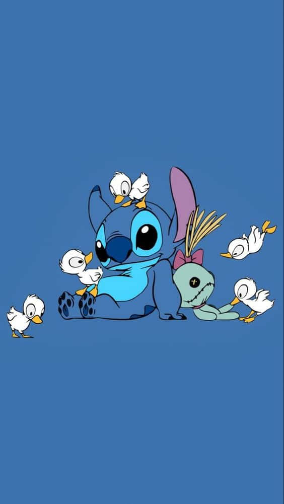 Enjoy time with an Adorable Stitch Wallpaper