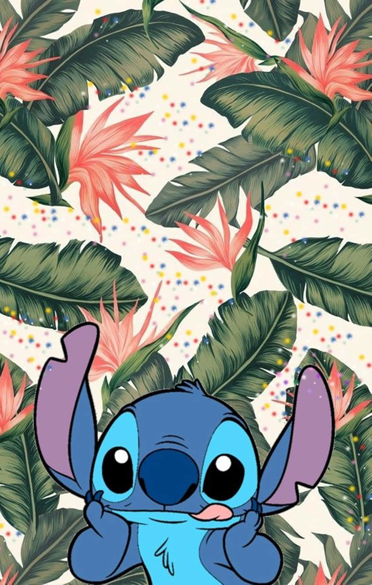Tropical Adorable Stitch Wallpaper