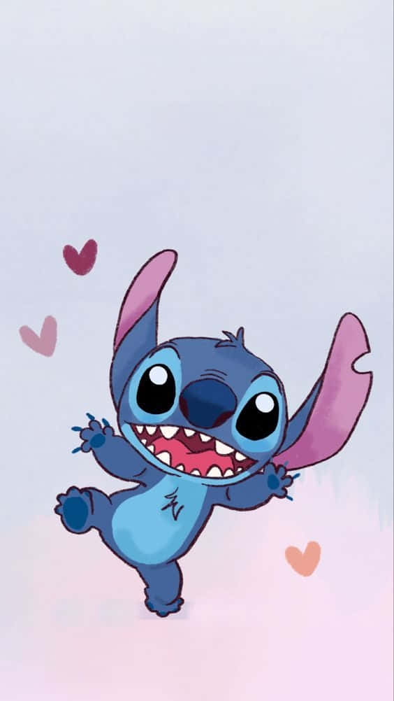 Download Adorable Stitch With Heart Wallpaper | Wallpapers.com