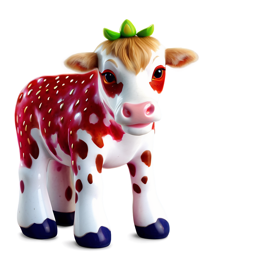 Adorable Strawberry Cow Clipart Png Ovf26 PNG