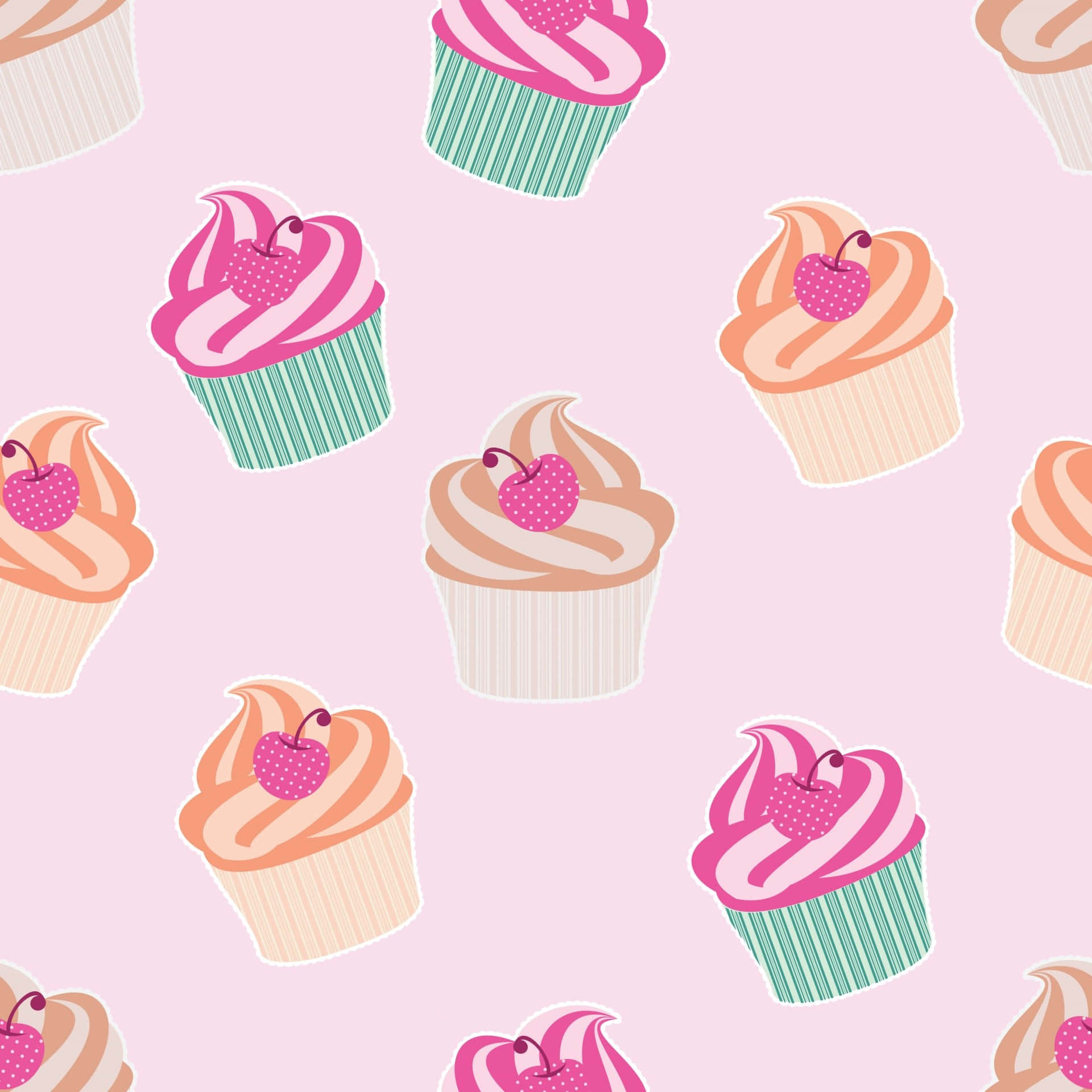 Adorable Sweet Delight: A Cute Cupcake Wallpaper