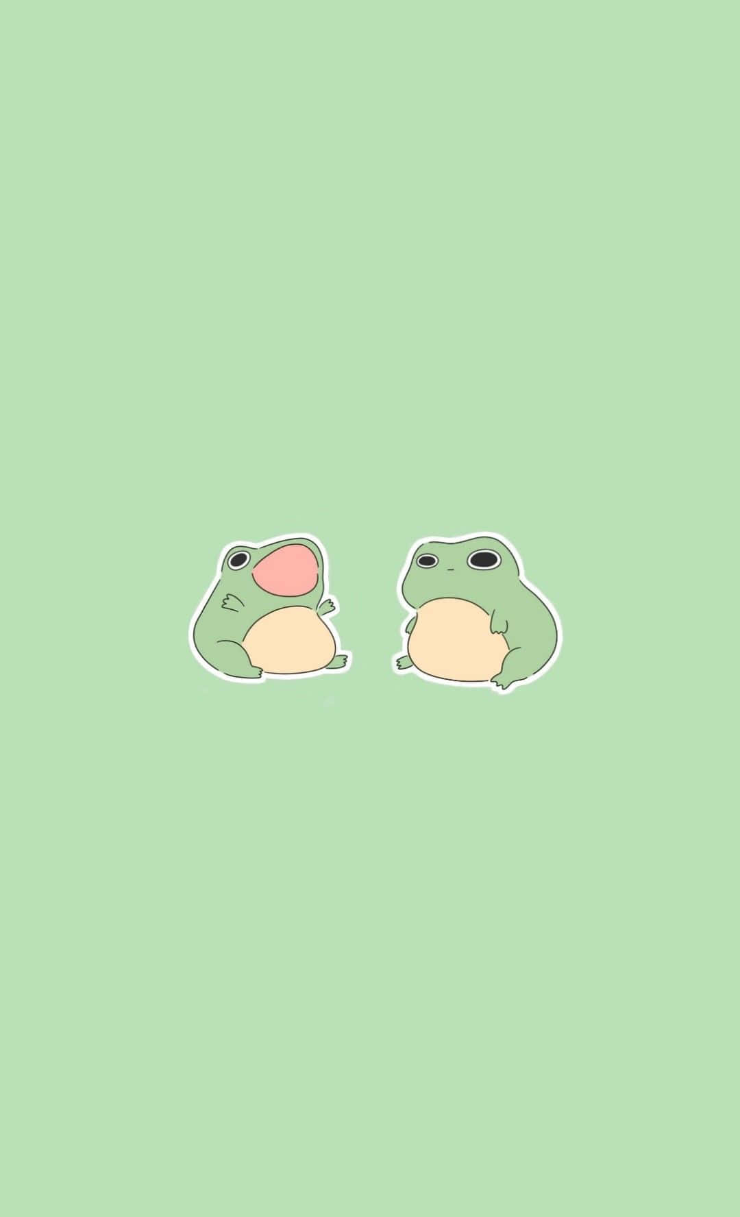 Adorable_ Twin_ Frogs_ Illustration Wallpaper