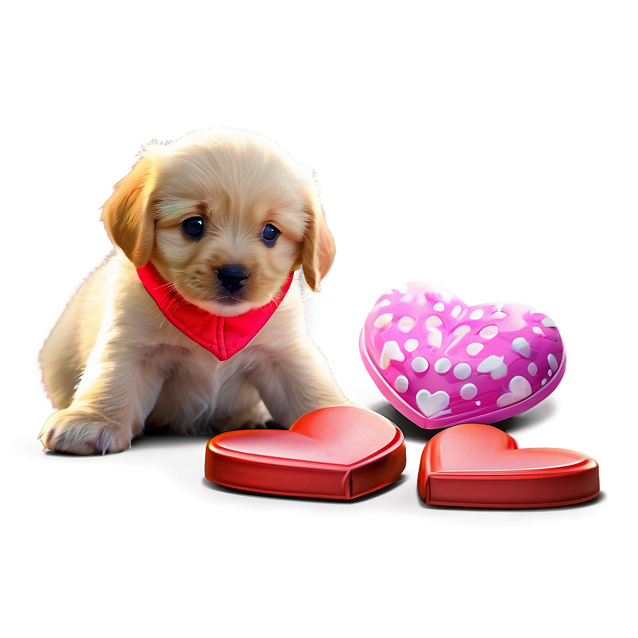 Adorable Valentine's Day Puppy Love Png Pje PNG