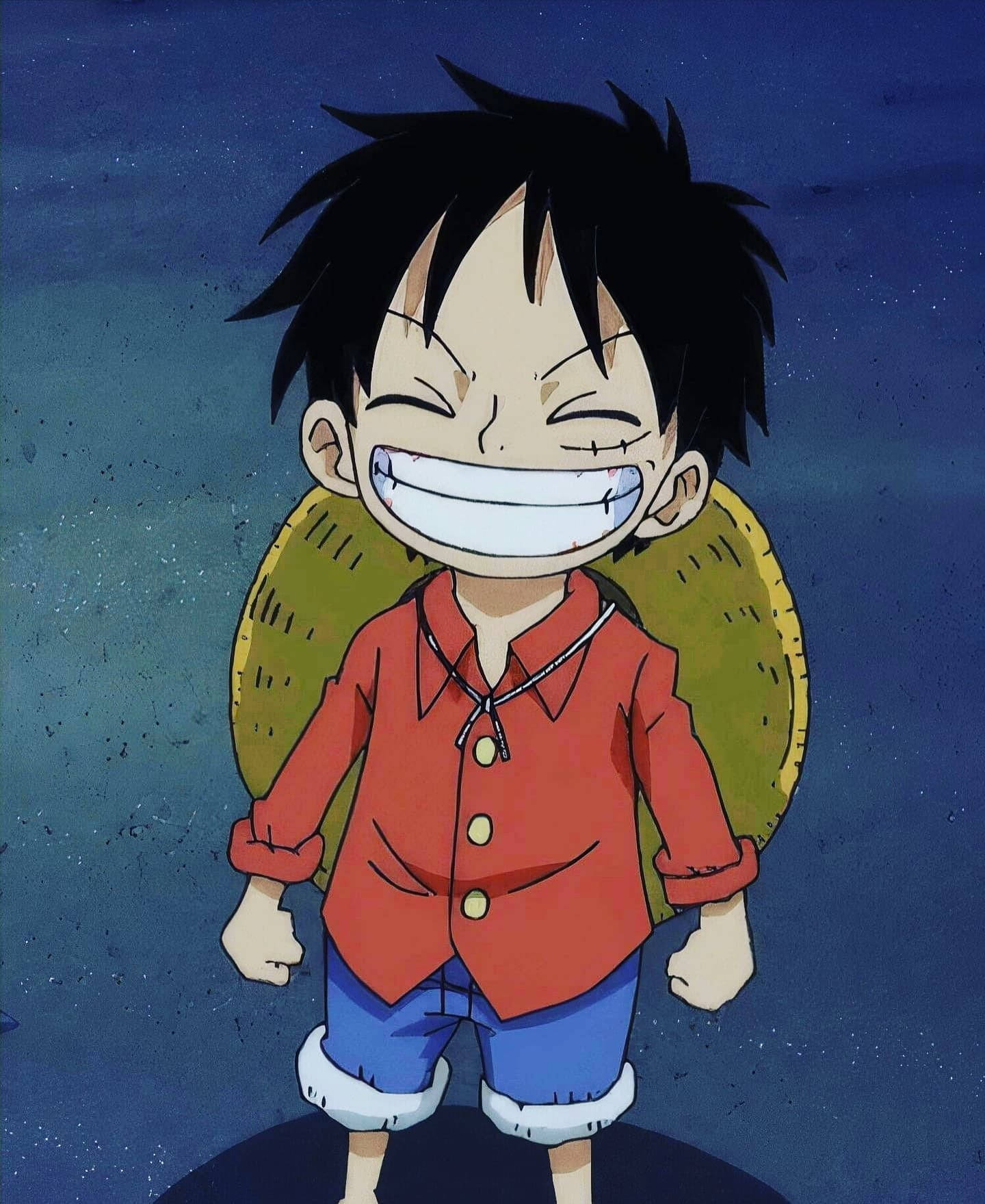 Adorable Young Luffy Aesthetic Background