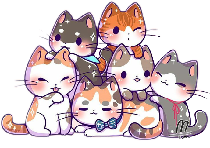 Adorable_ Cartoon_ Cat_ Pile PNG