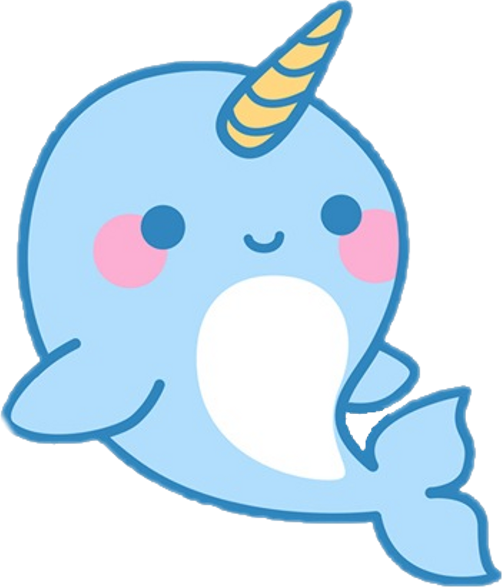 Adorable_ Narwhal_ Unicorn_ Sticker.png PNG