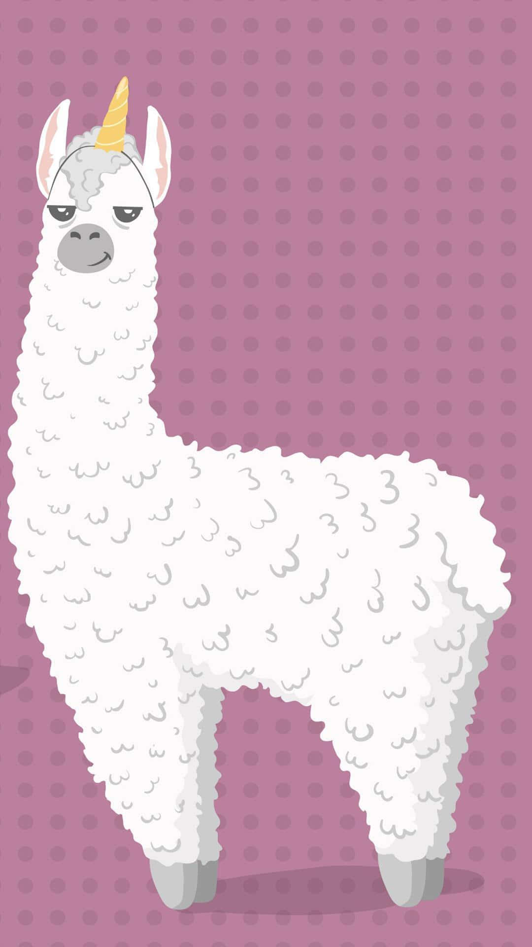 Adorably Quirky Kawaii Llama Wallpaper