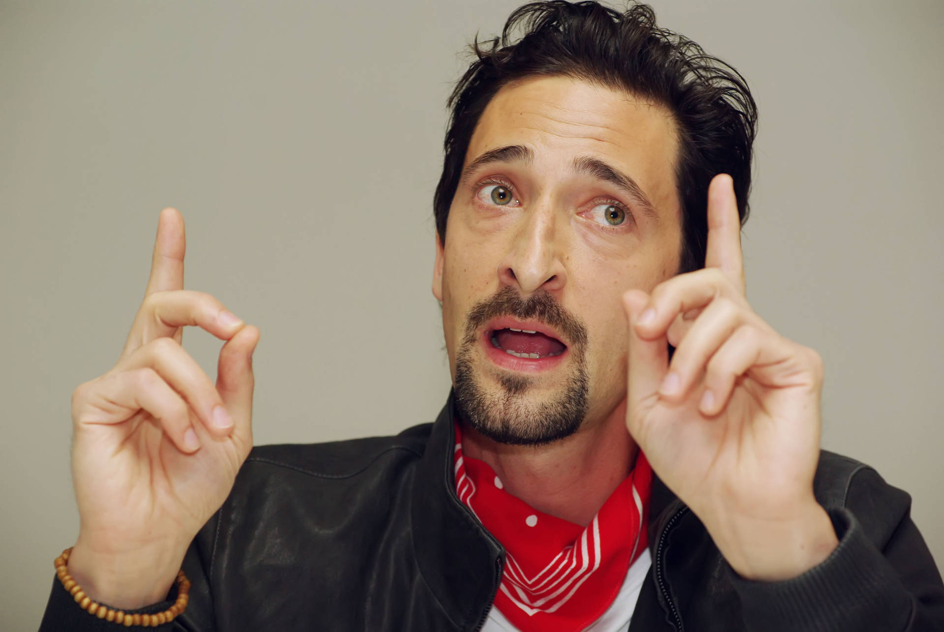 Adrien Brody Pointing Up Picture