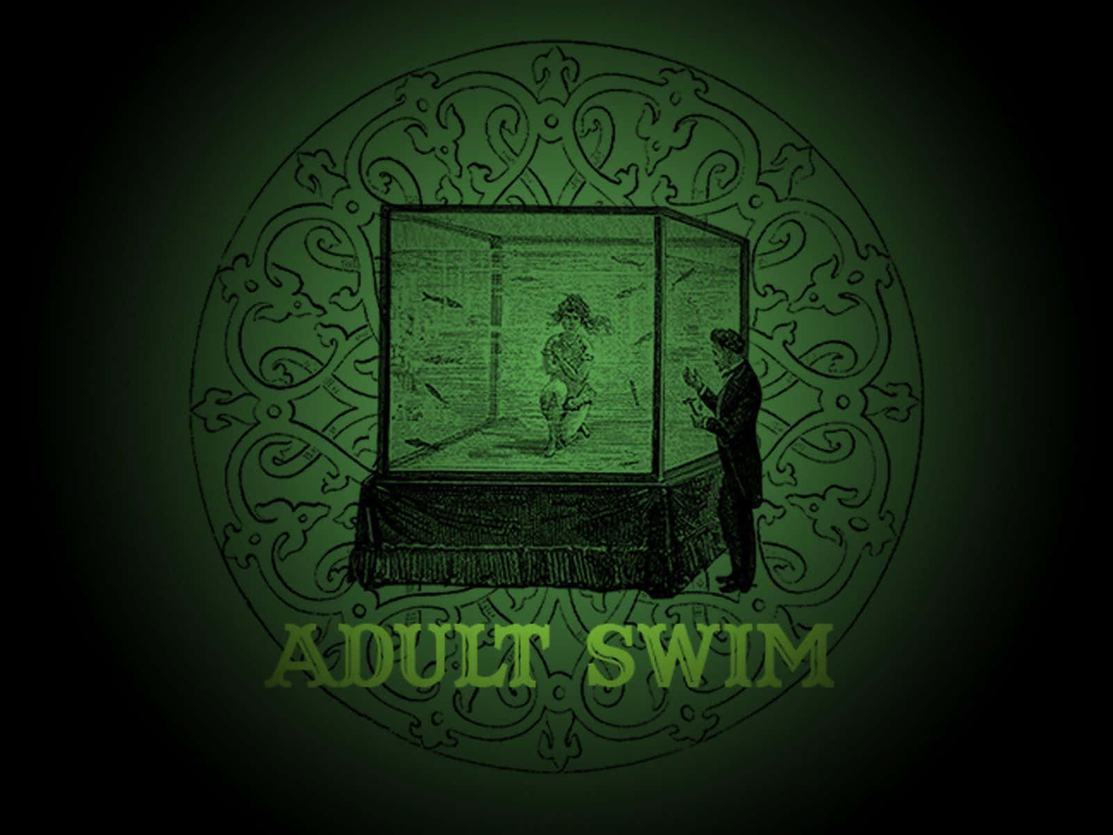 Erwachsenenschwimm Gruseliges Logo Zeichnung Wallpaper