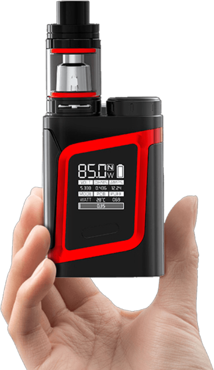 Advanced Box Mod Vape In Hand PNG