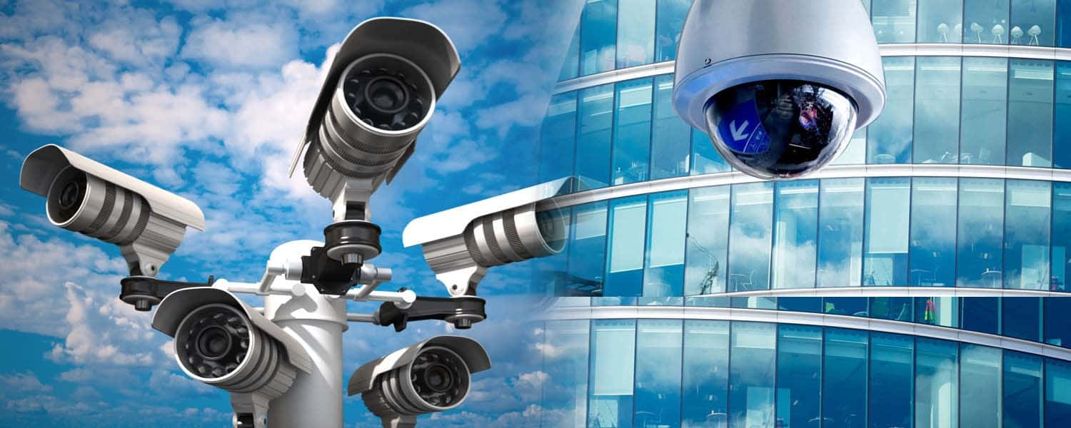 Advanced Cctv Security Camera System Monitoring Public Spaces Wallpaper