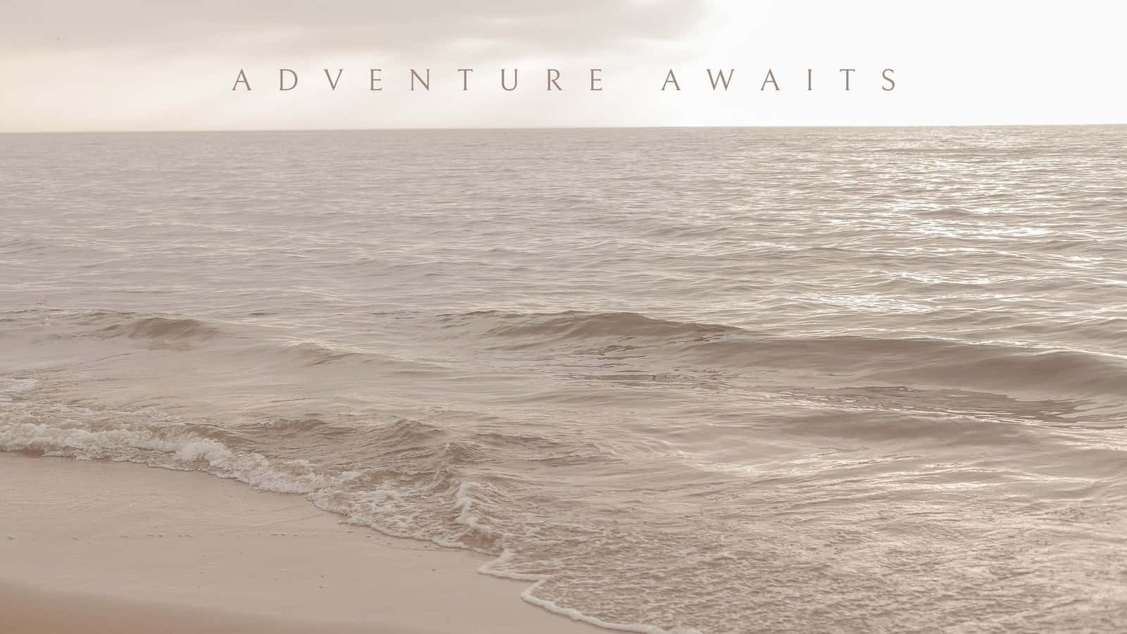 Adventure Awaits Beach Inspirational Wallpaper