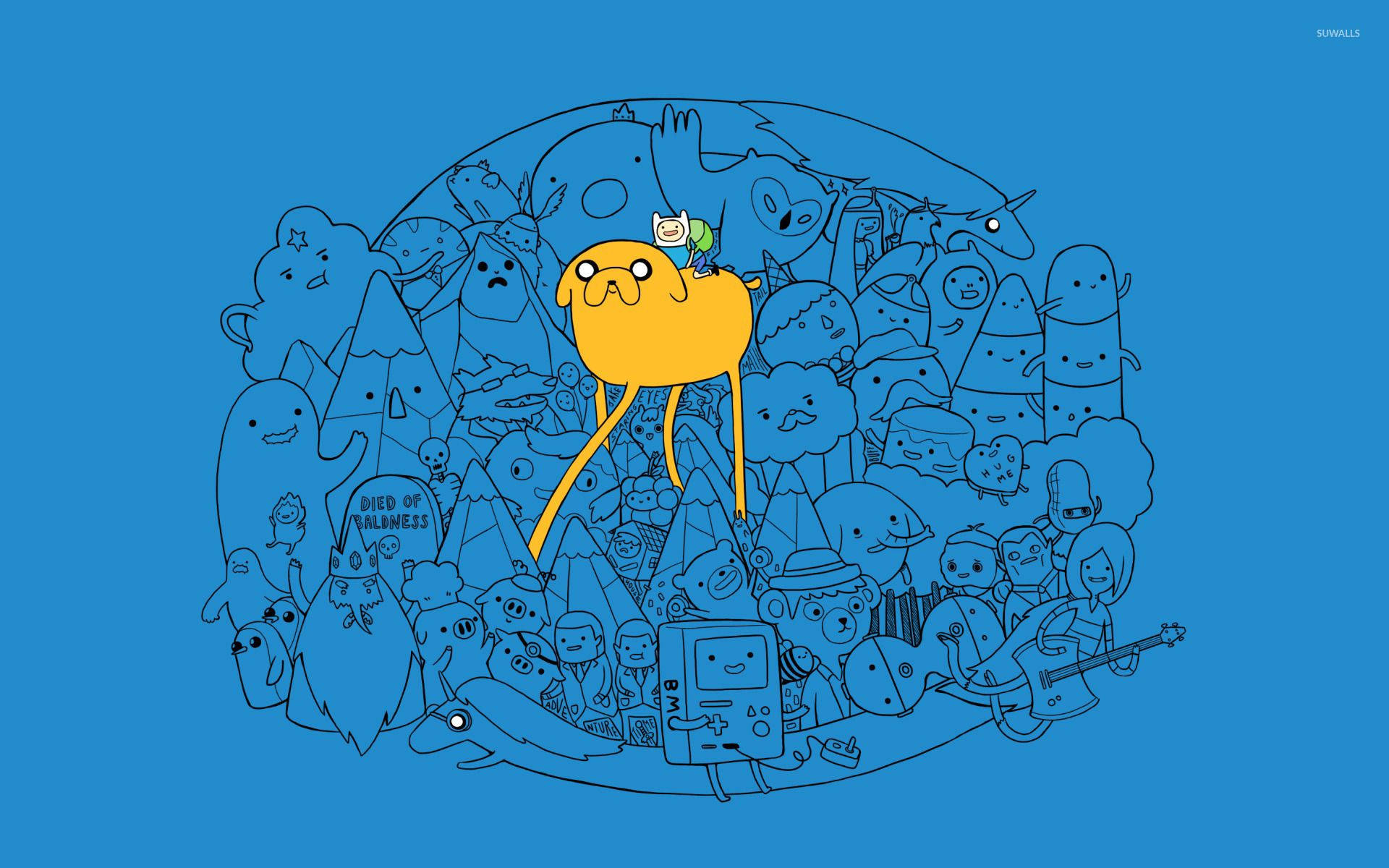 Join Finn and Jake, the heroes of Adventure Time, on their colorful and magical adventures! Wallpaper